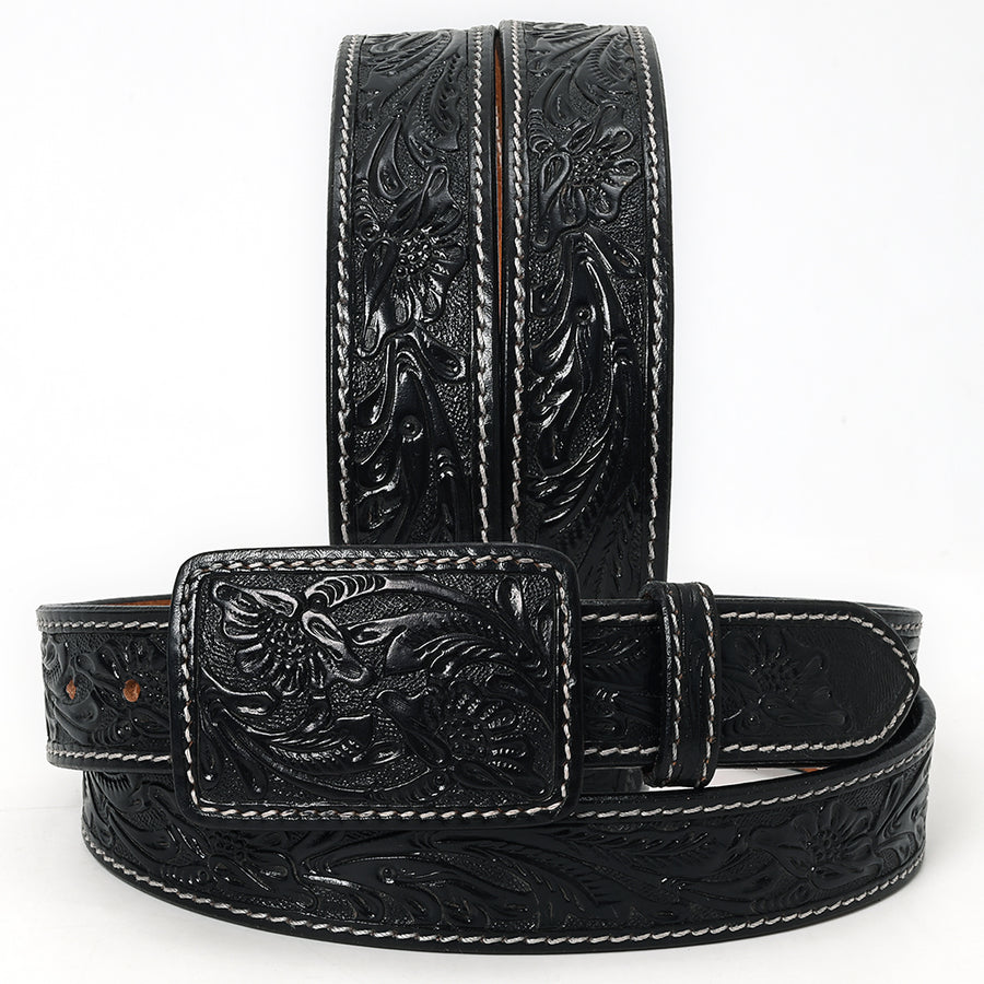 Beautifully Hand Tooled Genuine American Leather Belt Men and Women - Uhorse