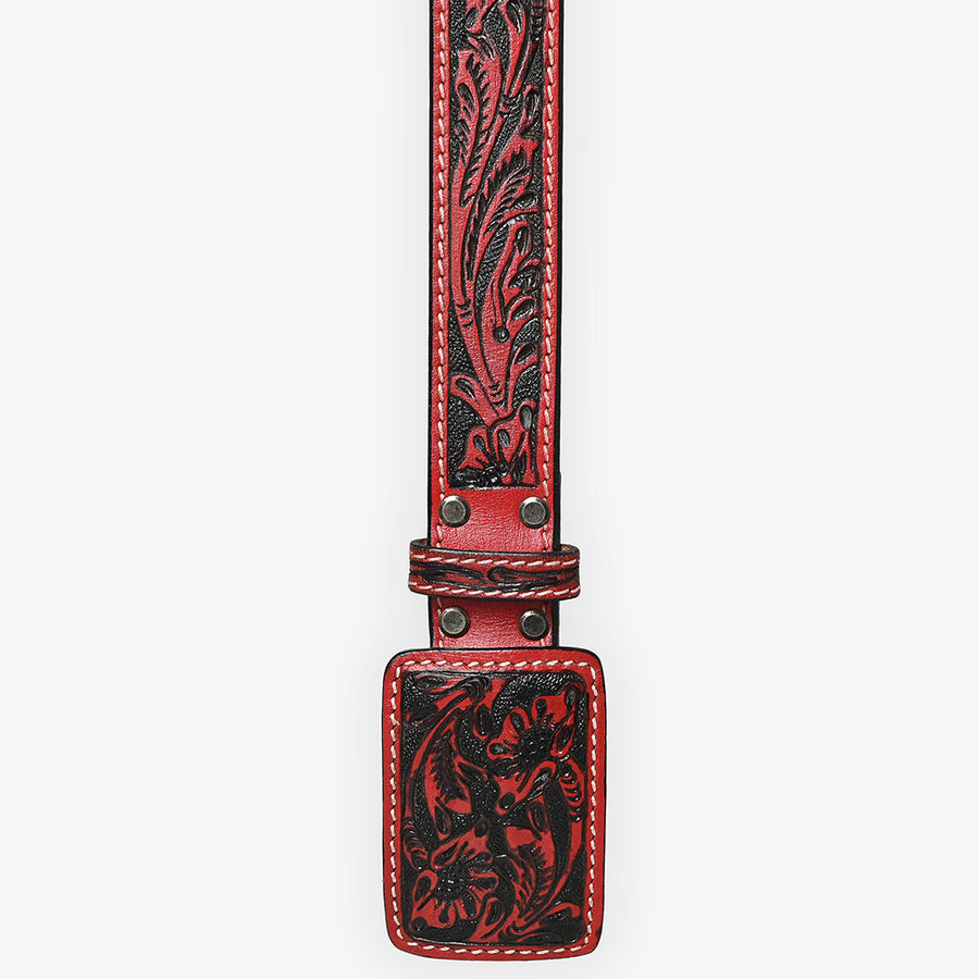 American Darling Beautifully Hand Tooled Brown Genuine Leather Belt Men and Women Western with Removable Buckle