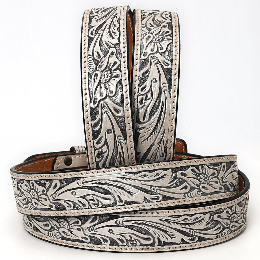 American Darling Beautifully Hand Tooled Brown Genuine Leather Belt Men and Women Western with Removable Buckle
