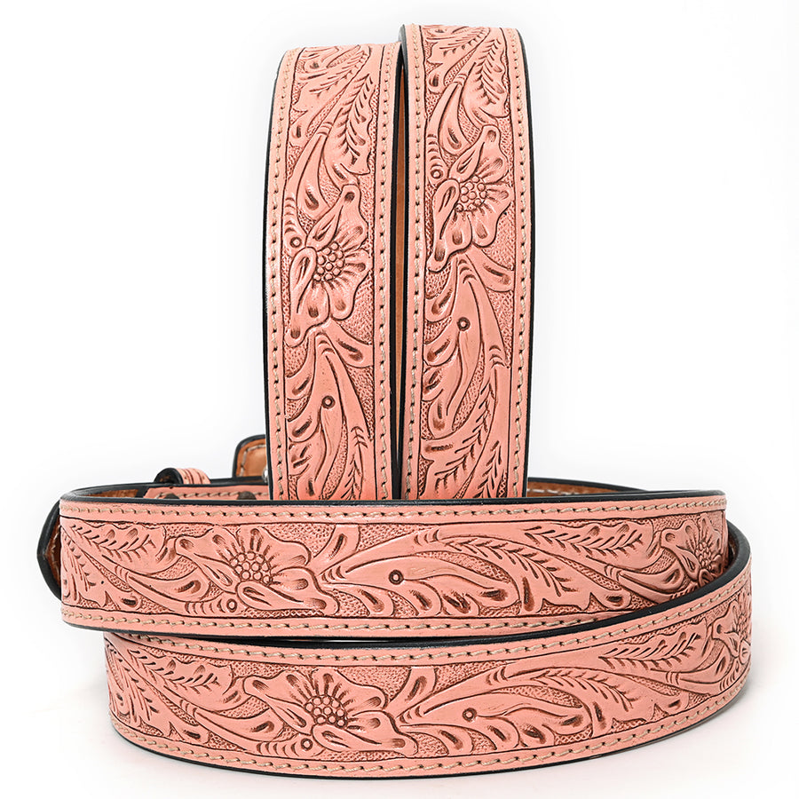 American Darling Beautifully Hand Tooled Brown Genuine Leather Belt Men and Women Western with Removable Buckle