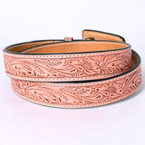 American Darling Beautifully Hand Tooled Peach Genuine American Leather Belt Men and Women Western Belt with Removable Buckle