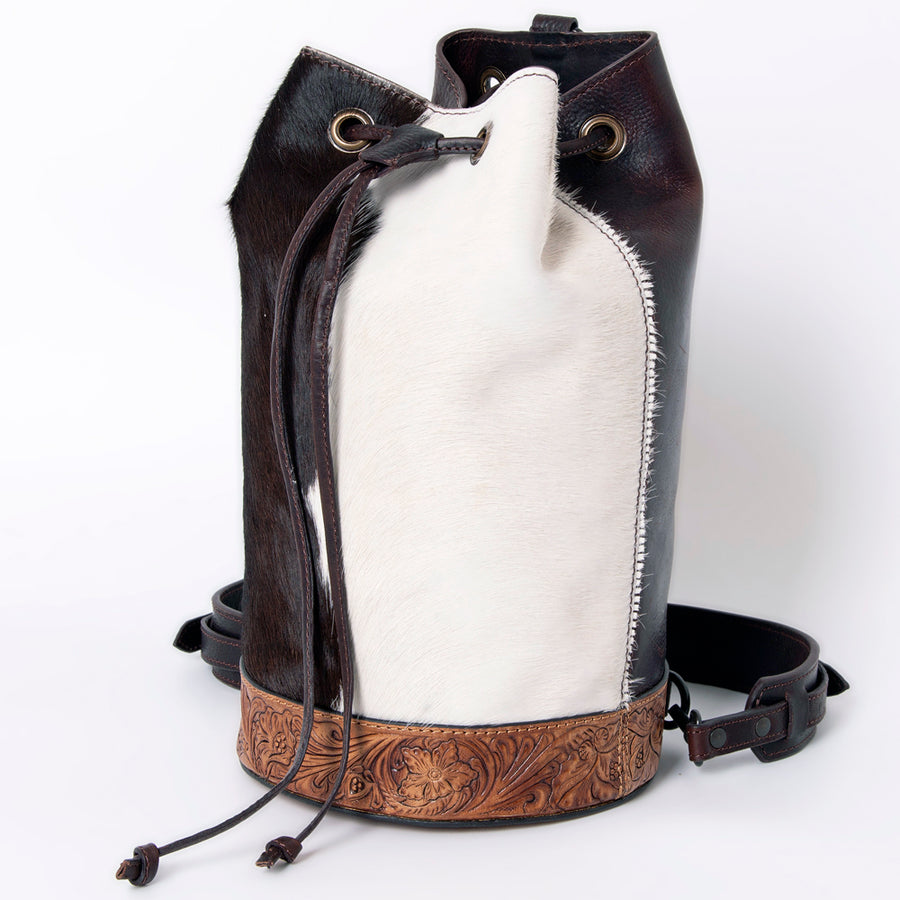 American Darling Backpack Hand Tooled Hair on Genuine Leather Western Women Bag |Weekend Travel Bags - Uhorse