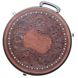 Hilason Small 2 Rope Capacity Rope can w/ Hand Made Leather Trim Black