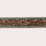 HILASON Western Genuine Leather Belt for Men Women Cowboy Cowgirl Handmade Unisex Full Grain Heavy Duty Floral Tooled