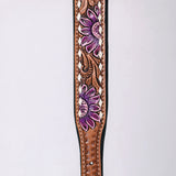 Hilason Western Hand Carved Floral Genuine Leather Dog Collar Brown With Hand Tooled & Painted