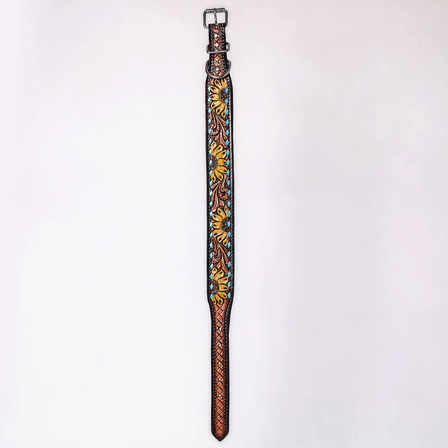 HILASON Western Genuine Leather Heavy Duty Hand Painted Dog Collar