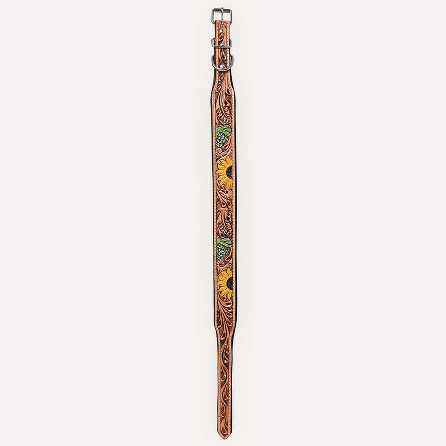 HILASON Western Genuine Leather Heavy Duty Hand Painted Dog Collar
