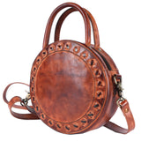 Never Mind Nmbgm136A Canteen Vintage Handmade Genuine Cowhide Leather Women Bag Western Handbag Purse