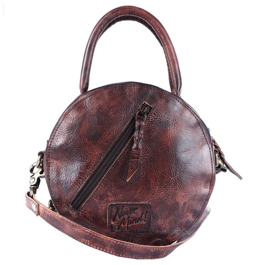 Never Mind Nmbgm136B Canteen Vintage Handmade Genuine Cowhide Leather Women Bag Western Handbag Purse