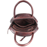 Never Mind Nmbgm136B Canteen Vintage Handmade Genuine Cowhide Leather Women Bag Western Handbag Purse