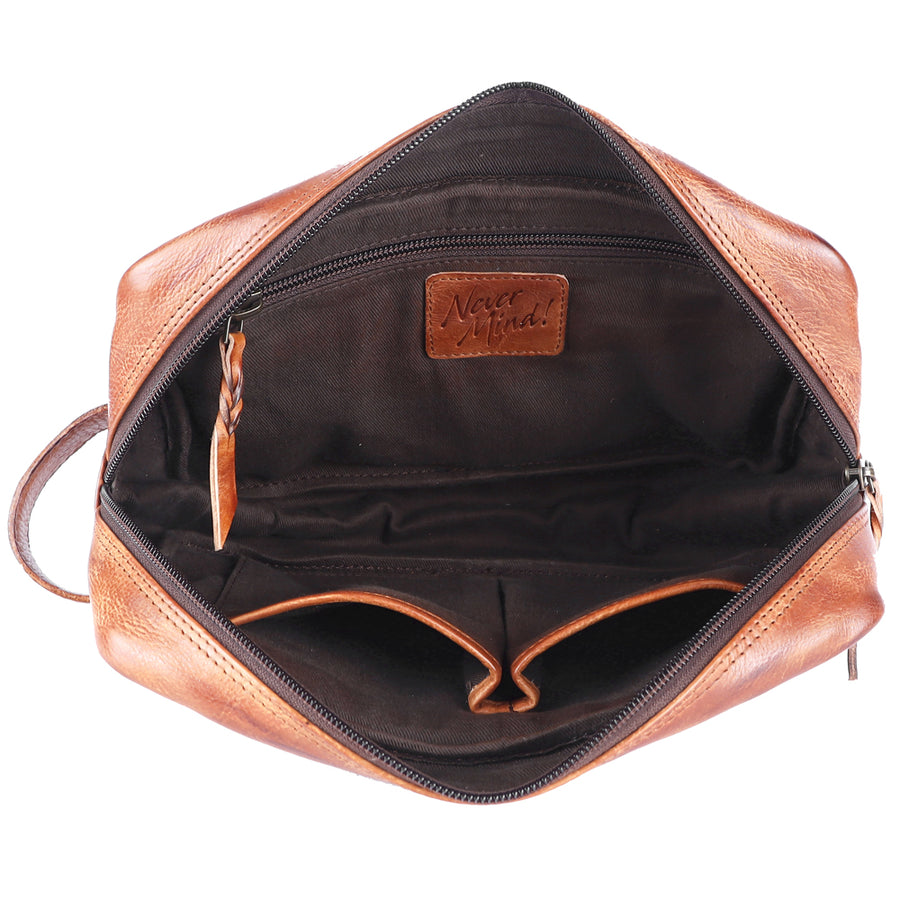 Never Mind Nmbgm137B Toiletry Vintage Handmade Genuine Cowhide Leather Women Bag Western Handbag Purse
