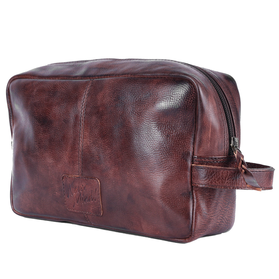 Never Mind Nmbgm137C Toiletry Vintage Handmade Genuine Cowhide Leather Women Bag Western Handbag Purse
