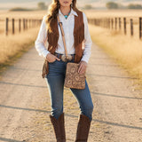 American Darling Crossbody Hand Tooled Genuine Leather Western Women Bag Handbag Purse | Purses for Cute