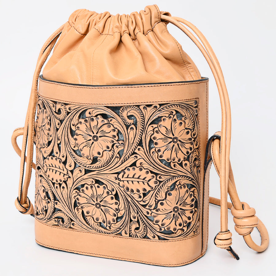 American Darling Bucket Hand Tooled Genuine Leather Western Women Bag Handbag Purse | Travel Bags College Casual - Uhorse
