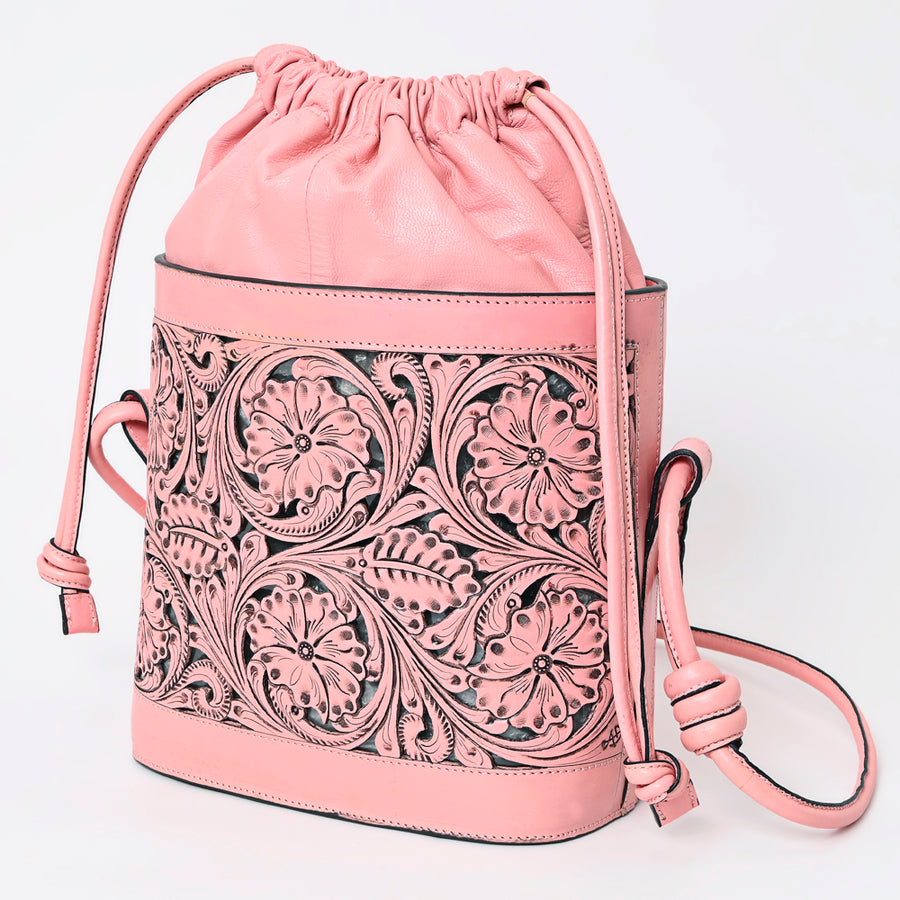 American Darling Bucket Hand Tooled Genuine Leather Western Women Bag Handbag Purse | Travel Bags College Casual - Uhorse