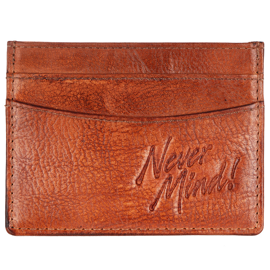Never Mind Card-Holder Vintage Handmade Genuine Cowhide Leather Women Bag Western Handbag Purse - Uhorse