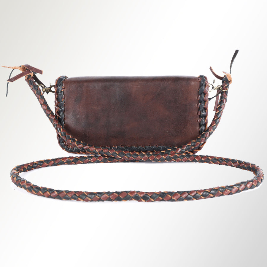 American Darling Organiser Bag Western Genuine Leather Handcrafted Purse with Braided Detail and YKK Zipper