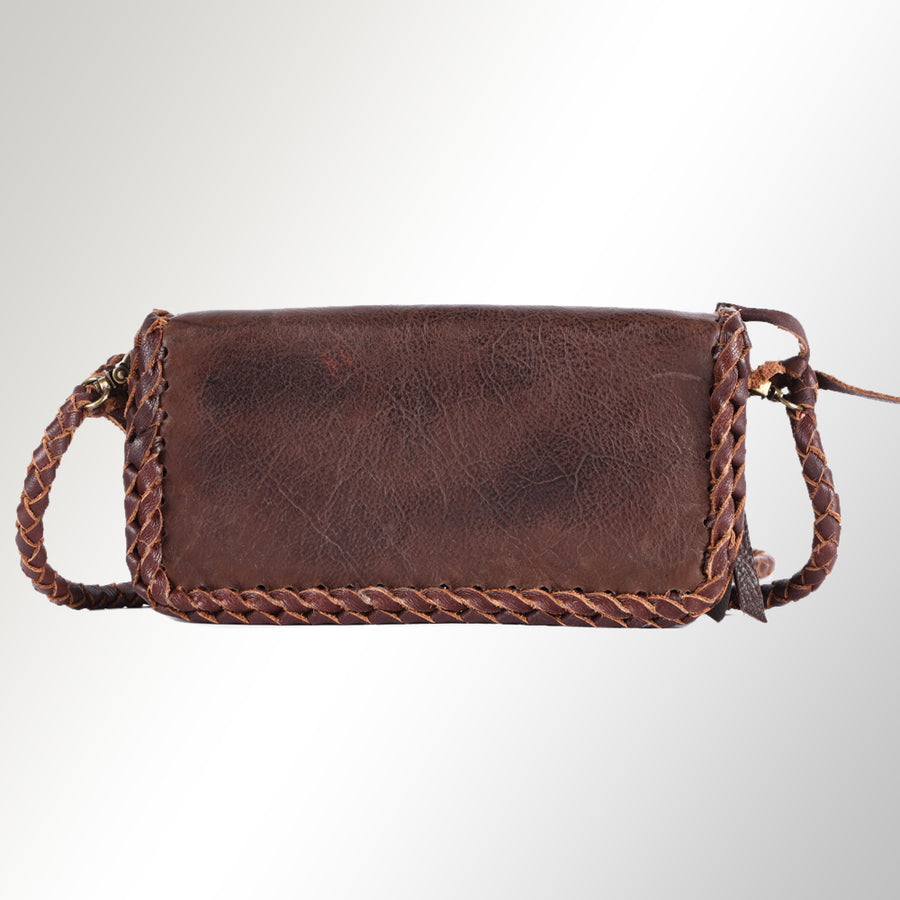 American Darling Organiser Bag Western Genuine Leather Handcrafted Purse with Braided Detail and YKK Zipper