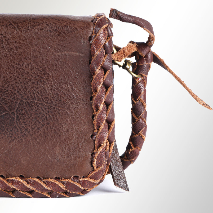 American Darling Organiser Bag Western Genuine Leather Handcrafted Purse with Braided Detail and YKK Zipper