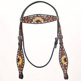 Comfytack Horse Floral Hand Painted Genuine Leather Breast Collar Headstall