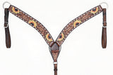 Comfytack Horse Floral Hand Painted Genuine Leather Breast Collar Headstall