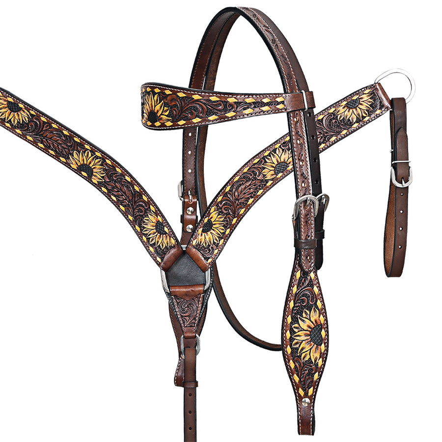 Comfytack H. Floral Hand Painted Genuine Leather Breast Collar by Hilason – Cowboy and equestrian accessories