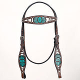 Comfytack Western Horse Hand Painted Genuine Leather Headstall Brown