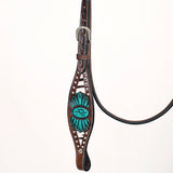 Comfytack Western Horse Hand Painted Genuine Leather Headstall Brown