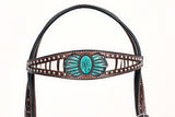 Comfytack Western Horse Hand Painted Genuine Leather Headstall Brown