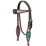 Comfytack Western Horse Hand Painted Genuine Leather Headstall Brown