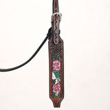 Comfytack Horse Floral Hand Painted Genuine Leather Breast Collar Headstall Brown