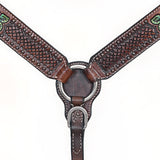 Comfytack Horse Floral Hand Painted Genuine Leather Breast Collar Headstall Brown