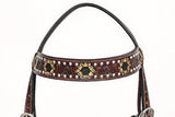 Comfytack Sunflower Western Horse Leather Breast Collar & Headstall Brown