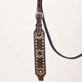 Comfytack Sunflower Western Horse Leather Breast Collar & Headstall Brown