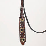 Comfytack Sunflower Hand Painted Horse Western Leather Headstall Brown