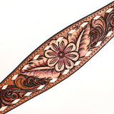 Comfytack Horse Floral Hand Painted Genuine Leather Breast Collar Headstall Brown