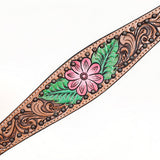 Comfytack Horse Floral Hand Painted Genuine Leather Breast Collar Headstall Tan