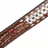 Comfytack Horse Floral Hand Painted Genuine Leather Breast Collar Headstall Brown