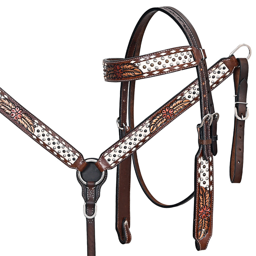 Comfytack H. Floral Hand Painted Genuine Leather Breast Collar by Hilason – Cowboy and equestrian accessories