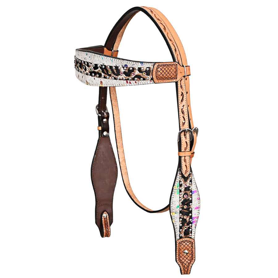 HILASON W. H. Headstall American Hairon Leather Tan by Hilason – Cowboy and equestrian accessories