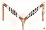 HILASON Western Horse Headstall & Breast Collar American Leather Floral Carving