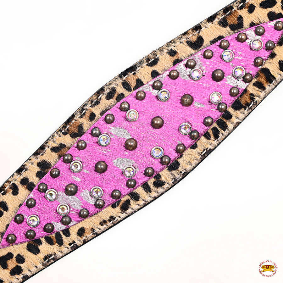 HILASON Western Horse Floral Headstall Breast Collar Set Hair-On Leather Tan | Tack for Horses