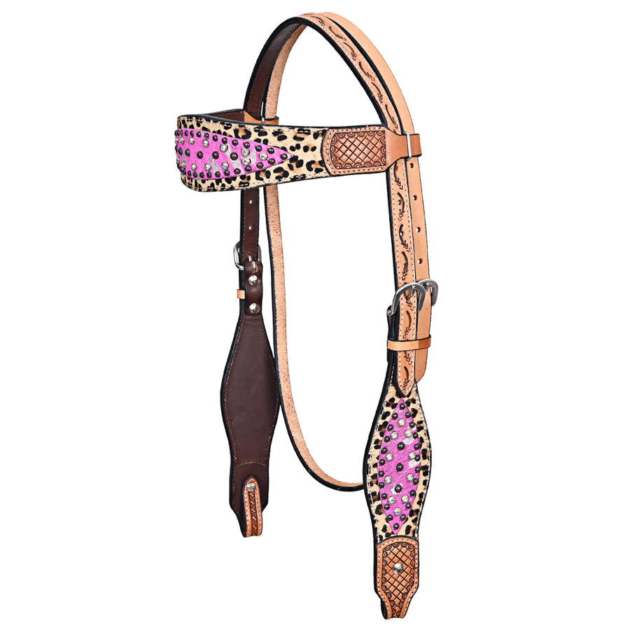 HILASON W. H. Headstall American Hairon Leather Tan by Hilason – Cowboy and equestrian accessories