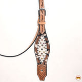 HILASON Western Horse Headstall & Breast Collar American Leather Hand Carving