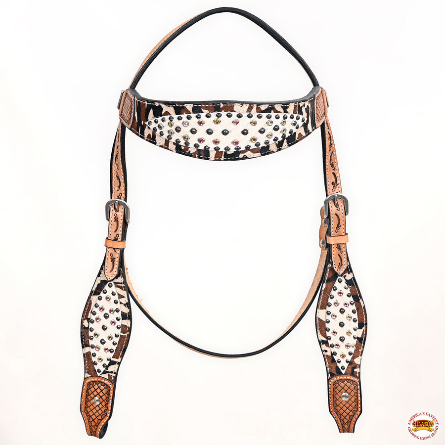 HILASON Western Horse Headstall Breast Collar American Leather Tan