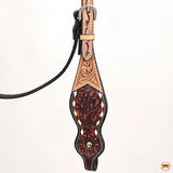 HILASON Western Horse Headstall & Breast Collar American Leather Hand Carving