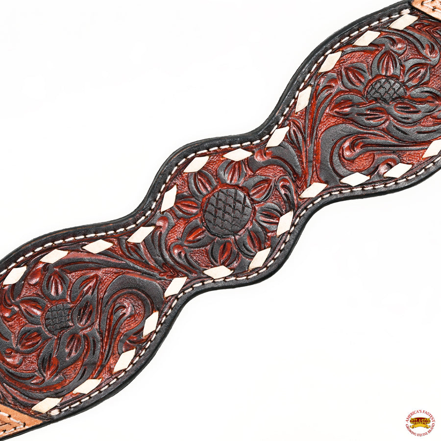 HILASON Western Horse Floral Headstall Breast Collar Set American Leather Brown | Tack for Horses
