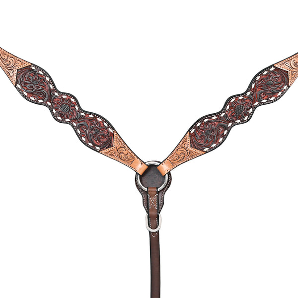 HILASON Western Horse Headstall Breast Collar Leather Brown - Uhorse