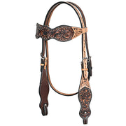 HILASON Western Horse Floral Headstall Breast Collar Set American Leather Brown | Tack for Horses