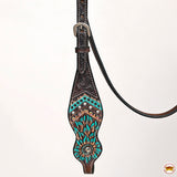 HILASON Western Horse Headstall & Breast Collar American Leather Hand Carving